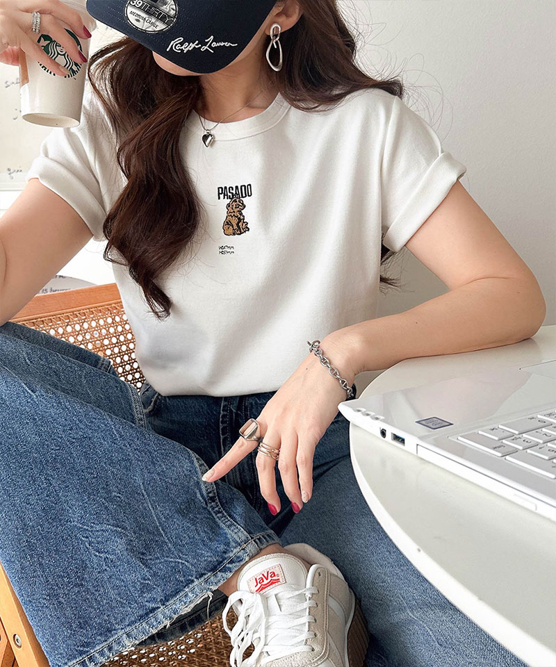 【 クラシカルエルフ classical elf 】 tシャツ レディース 半袖 トップス 刺繍 コンパクト フライス | classicalelf | 05