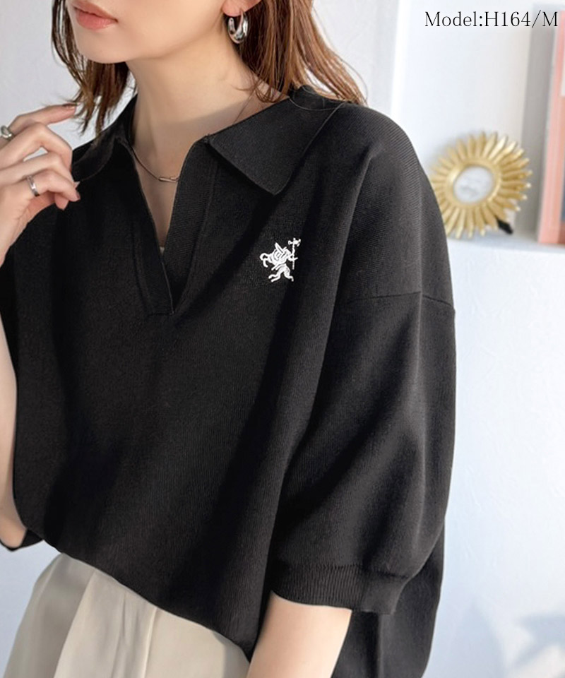 【 クラシカルエルフ classical elf 】 ニット レディース 5分袖 トップス  ポロニット プルオーバー | classicalelf | 02