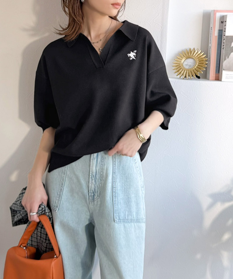 【 クラシカルエルフ classical elf 】 ニット レディース 5分袖 トップス  ポロニット プルオーバー | classicalelf | 04