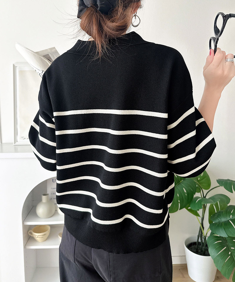 【 クラシカルエルフ classical elf 】 ニット レディース 5分袖 トップス  ポロニット プルオーバー | classicalelf | 07