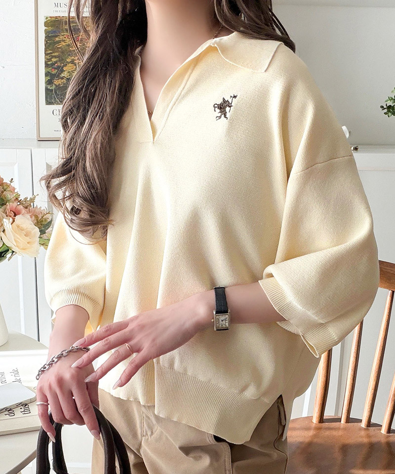 【 クラシカルエルフ classical elf 】 ニット レディース 5分袖 トップス  ポロニット プルオーバー | classicalelf | 10