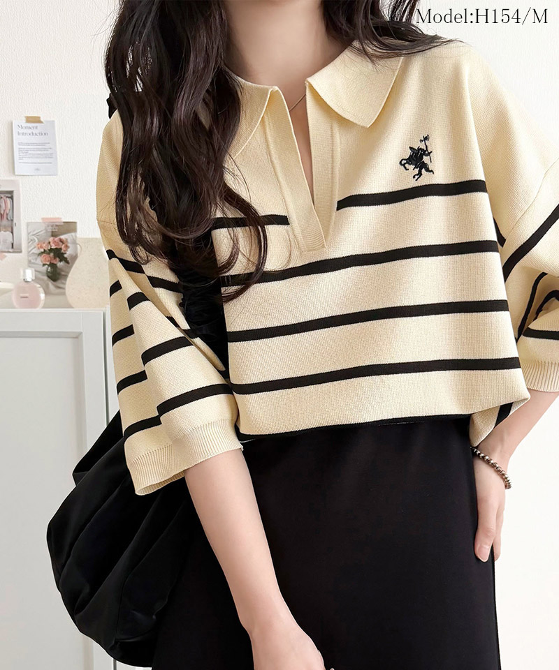 【 クラシカルエルフ classical elf 】 ニット レディース 5分袖 トップス  ポロニット プルオーバー | classicalelf | 11