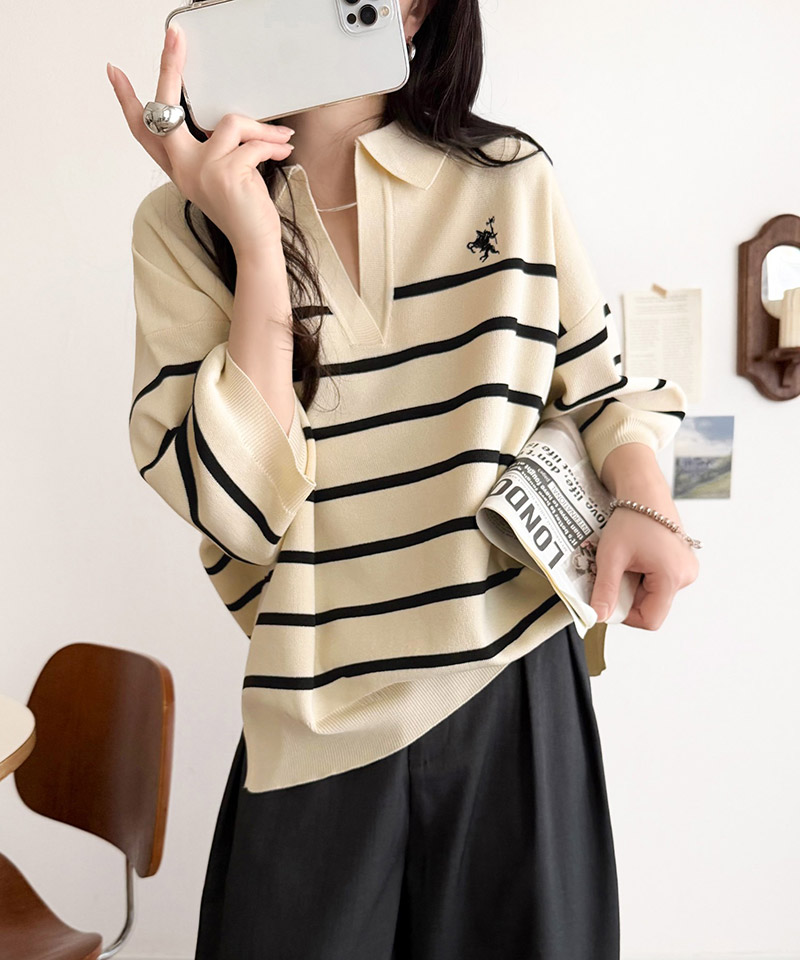 【 クラシカルエルフ classical elf 】 ニット レディース 5分袖 トップス  ポロニット プルオーバー | classicalelf | 12