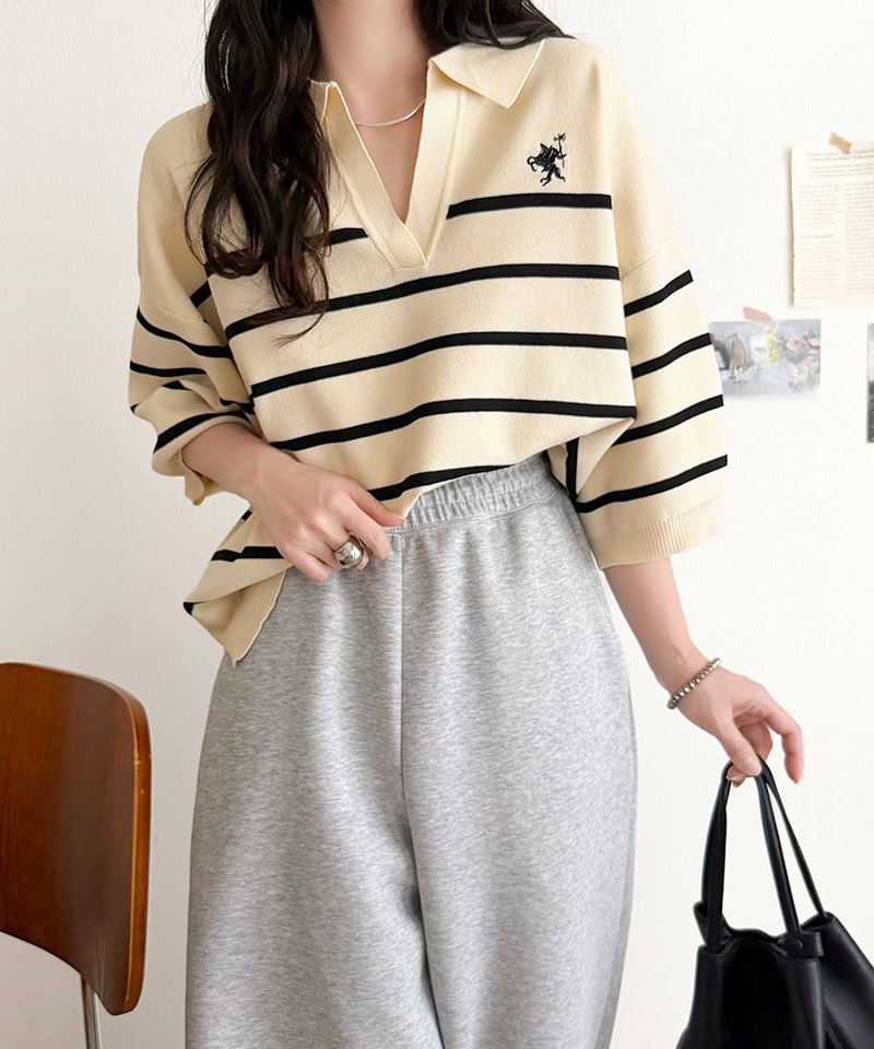 【 クラシカルエルフ classical elf 】 ニット レディース 5分袖 トップス  ポロニット プルオーバー | classicalelf | 13