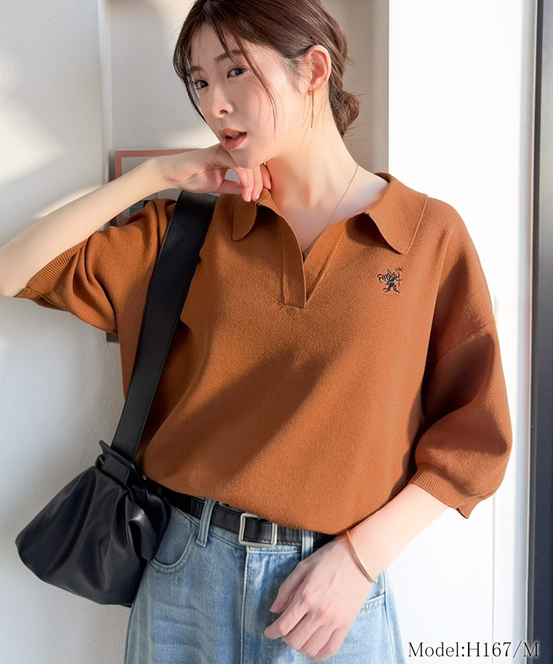 【 クラシカルエルフ classical elf 】 ニット レディース 5分袖 トップス  ポロニット プルオーバー | classicalelf | 14