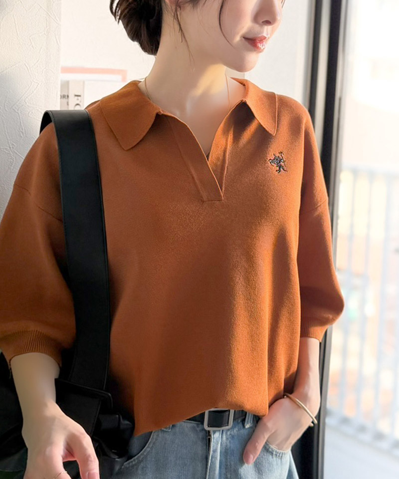 【 クラシカルエルフ classical elf 】 ニット レディース 5分袖 トップス  ポロニット プルオーバー | classicalelf | 15