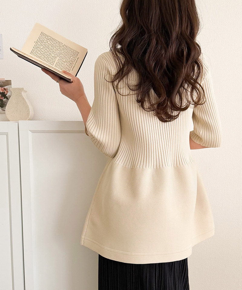 【 クラシカルエルフ classical elf 】 ニット レディース 半袖 トップス ペプラム 着痩せ 華やぎ | classicalelf | 06