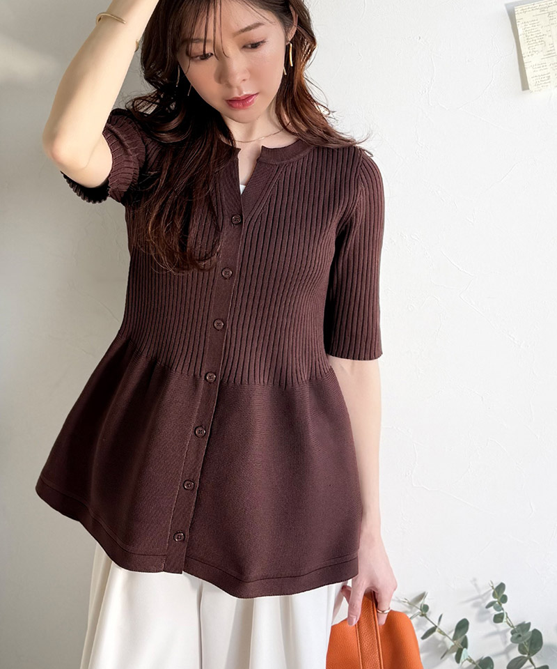 【 クラシカルエルフ classical elf 】 ニット レディース 半袖 トップス ペプラム 着痩せ 華やぎ | classicalelf | 14