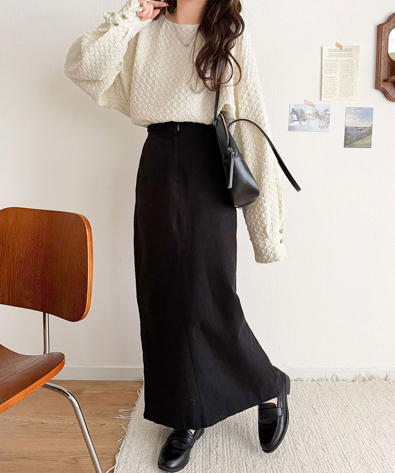 【 クラシカルエルフ classical elf 】 トップス カットソー 長袖 レディース きれいめ フクレジャガード プルオーバー リラックス こな ジャガード | classicalelf | 05