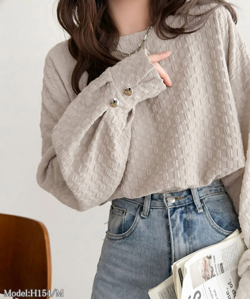 【 クラシカルエルフ classical elf 】 トップス カットソー 長袖 レディース きれいめ フクレジャガード プルオーバー リラックス こな ジャガード | classicalelf | 12