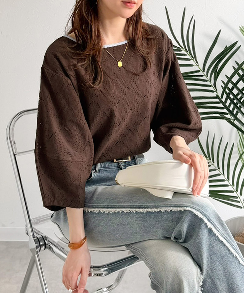 【 クラシカルエルフ classical elf 】 カットソー 七分袖 トップス レディース 配色 ジャガードトップス | classicalelf | 13