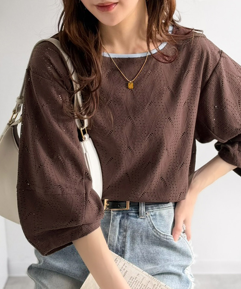 【 クラシカルエルフ classical elf 】 カットソー 七分袖 トップス レディース 配色 ジャガードトップス | classicalelf | 15