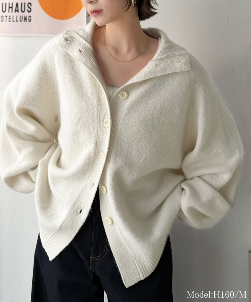 ゆったりもちっと主役級♪ボタンデザインラグランニットカーディガン（オーバーサイズ） Classical Elf クラシカルエルフ ce1050386 | classicalelf | 03