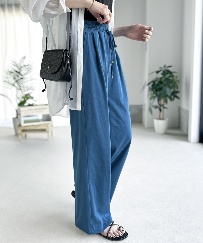 【接触冷感機能付き】綿100％シルケット加工ゆったりカットイージーパンツ Classical Elf クラシカルエルフ ce1060002 | classicalelf | 09
