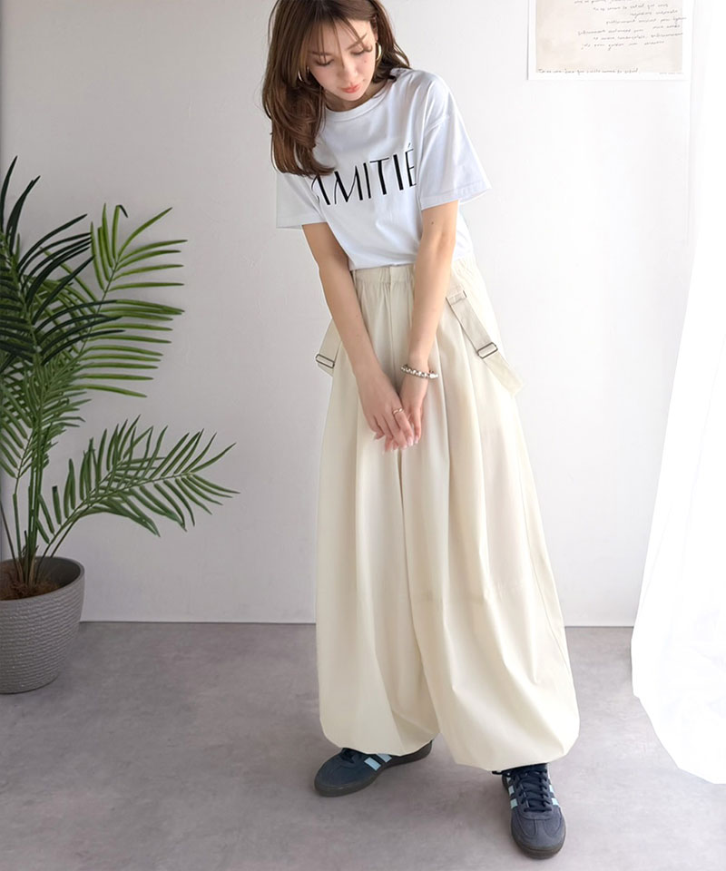 【 クラシカルエルフ classical elf 】【撥水・UVカット・イージーケア機能付き】ボトムス パンツ レディース サスペンダー 付き ボリュームパンツ | classicalelf | 06