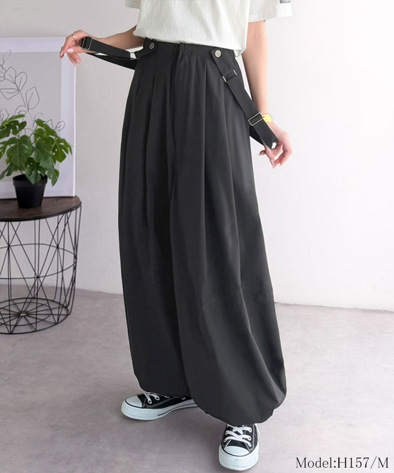 【 クラシカルエルフ classical elf 】【撥水・UVカット・イージーケア機能付き】ボトムス パンツ レディース サスペンダー 付き ボリュームパンツ | classicalelf | 07