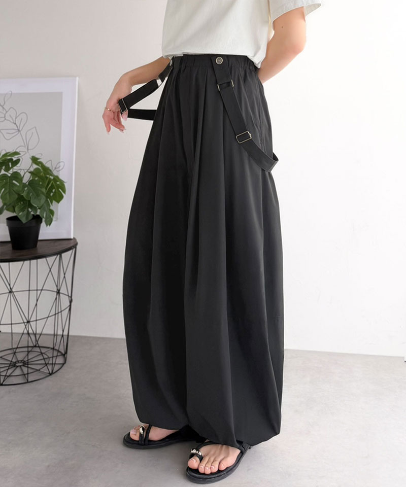 【 クラシカルエルフ classical elf 】【撥水・UVカット・イージーケア機能付き】ボトムス パンツ レディース サスペンダー 付き ボリュームパンツ | classicalelf | 08