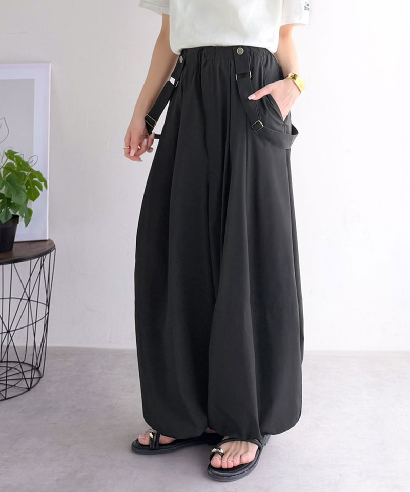 【 クラシカルエルフ classical elf 】【撥水・UVカット・イージーケア機能付き】ボトムス パンツ レディース サスペンダー 付き ボリュームパンツ | classicalelf | 09