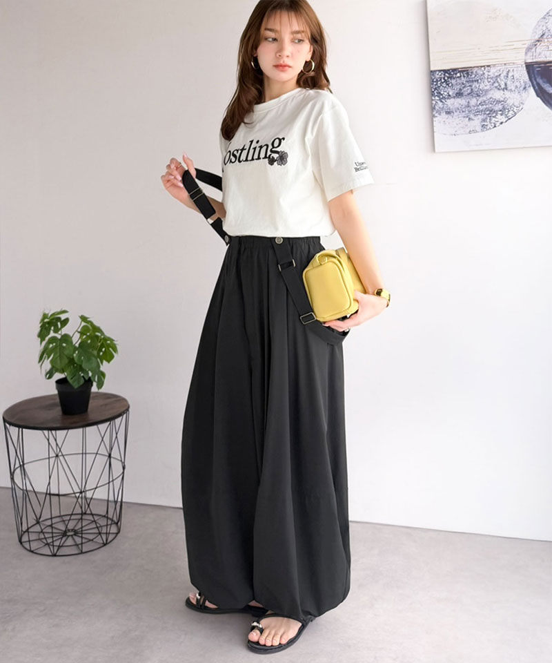 【 クラシカルエルフ classical elf 】【撥水・UVカット・イージーケア機能付き】ボトムス パンツ レディース サスペンダー 付き ボリュームパンツ | classicalelf | 10