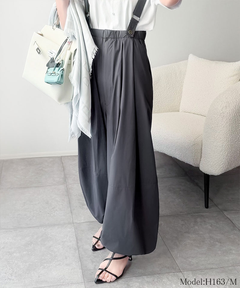 【 クラシカルエルフ classical elf 】【撥水・UVカット・イージーケア機能付き】ボトムス パンツ レディース サスペンダー 付き ボリュームパンツ | classicalelf | 12