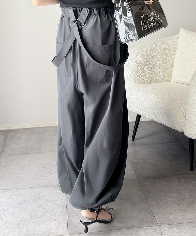 【 クラシカルエルフ classical elf 】【撥水・UVカット・イージーケア機能付き】ボトムス パンツ レディース サスペンダー 付き ボリュームパンツ | classicalelf | 15