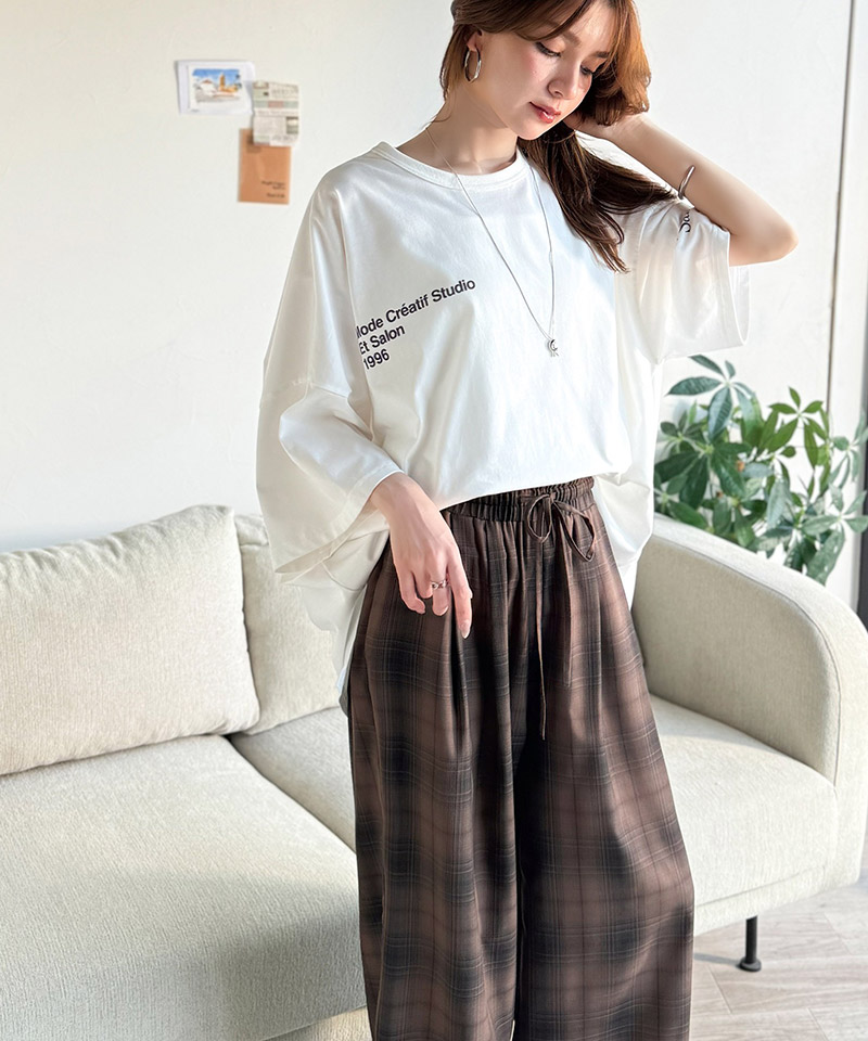 【 クラシカルエルフ classical elf 】 ボトムス レディース 春 パンツ オンブレチェック柄 ワイドパンツ イージーパンツ リラクシー ワイド | classicalelf | 11
