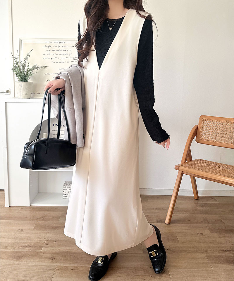 【 クラシカルエルフ classical elf 】 ワンピース 春 きれいめ レディース 落ち感 上品 カット ジョーゼット ワンピ ロング丈 レイヤードコーデ | classicalelf | 03