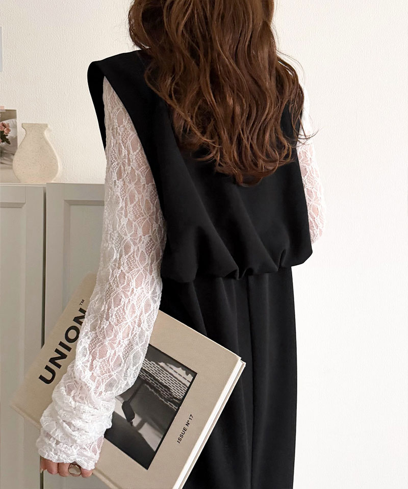 【 クラシカルエルフ classical elf 】 ワンピース 春 きれいめ レディース 落ち感 上品 カット ジョーゼット ワンピ ロング丈 レイヤードコーデ | classicalelf | 10