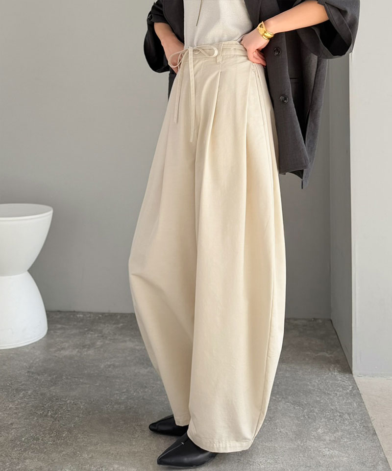 【 クラシカルエルフ classical elf 】イージーパンツ レディース ボトムス パンツ ハイウエスト 2タック ワイド コクーンパンツ スカンツ ガウチョ | classicalelf | 04