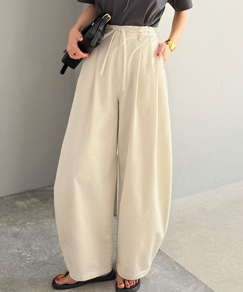 【 クラシカルエルフ classical elf 】イージーパンツ レディース ボトムス パンツ ハイウエスト 2タック ワイド コクーンパンツ スカンツ ガウチョ | classicalelf | 06