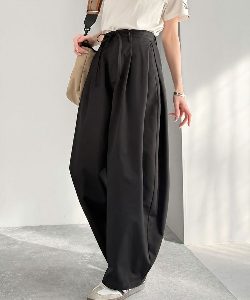 【 クラシカルエルフ classical elf 】イージーパンツ レディース ボトムス パンツ ハイウエスト 2タック ワイド コクーンパンツ スカンツ ガウチョ | classicalelf | 10