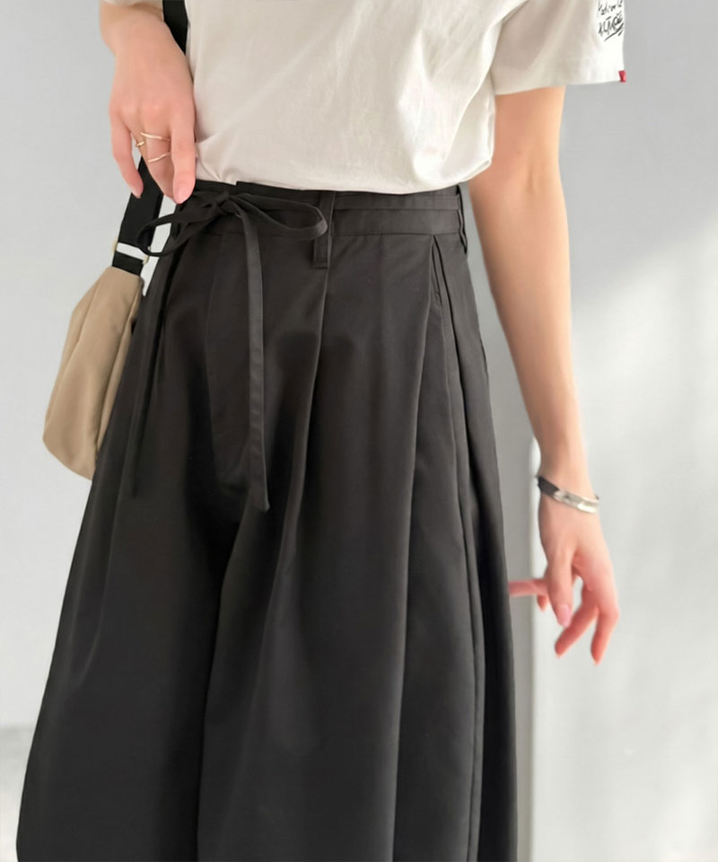 【 クラシカルエルフ classical elf 】イージーパンツ レディース ボトムス パンツ ハイウエスト 2タック ワイド コクーンパンツ スカンツ ガウチョ | classicalelf | 11
