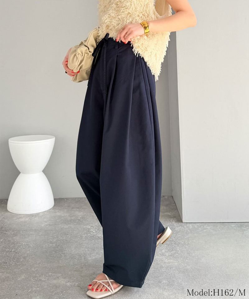 【 クラシカルエルフ classical elf 】イージーパンツ レディース ボトムス パンツ ハイウエスト 2タック ワイド コクーンパンツ スカンツ ガウチョ | classicalelf | 12