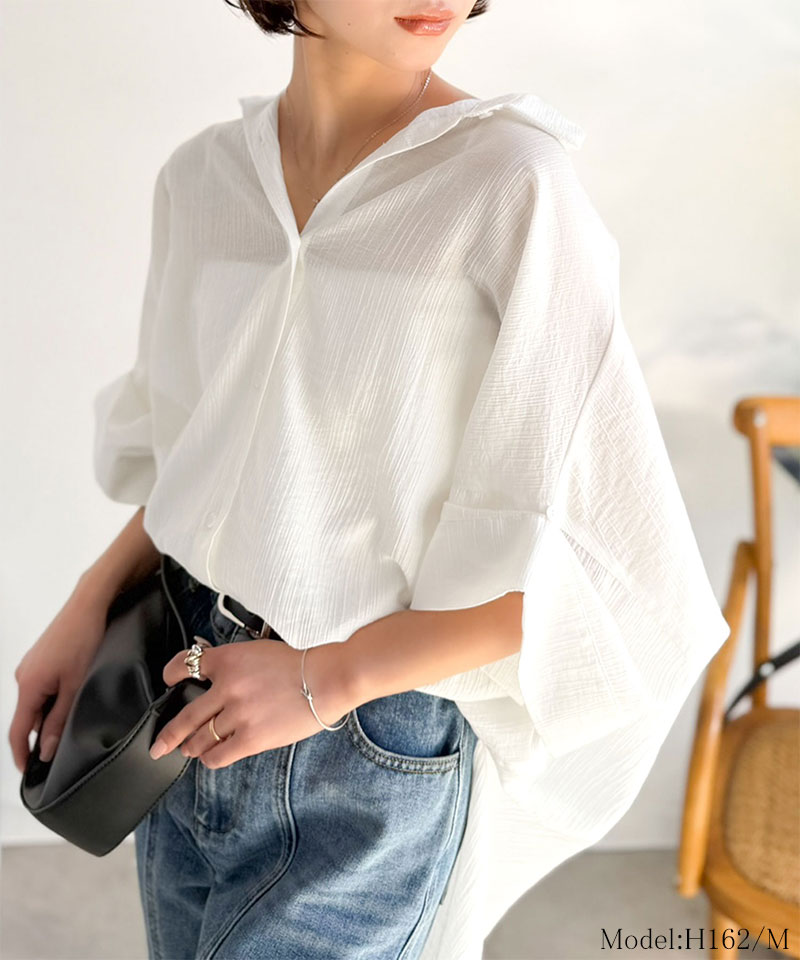 【 クラシカルエルフ classical elf 】 シャツ レディース おしゃれ トップス 軽やかな透け感 袖 2way | classicalelf | 02