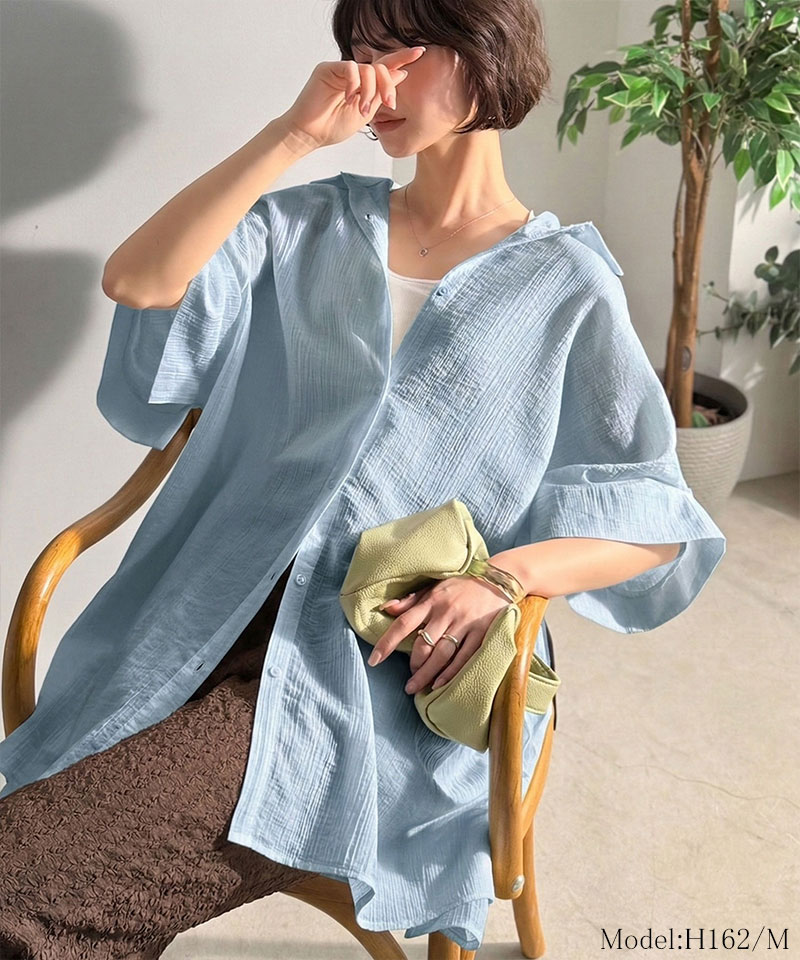 【 クラシカルエルフ classical elf 】 シャツ レディース おしゃれ トップス 軽やかな透け感 袖 2way | classicalelf | 07