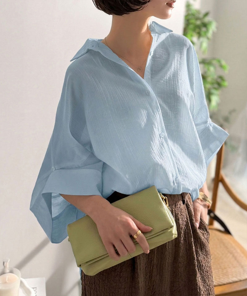 【 クラシカルエルフ classical elf 】 シャツ レディース おしゃれ トップス 軽やかな透け感 袖 2way | classicalelf | 10