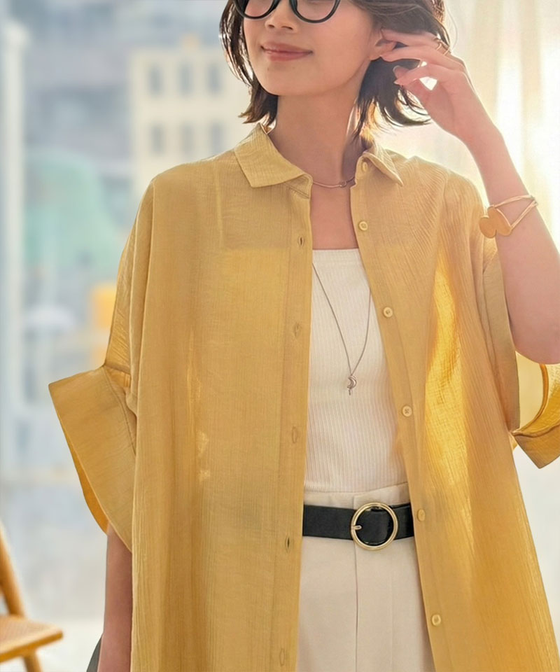 【 クラシカルエルフ classical elf 】 シャツ レディース おしゃれ トップス 軽やかな透け感 袖 2way | classicalelf | 15