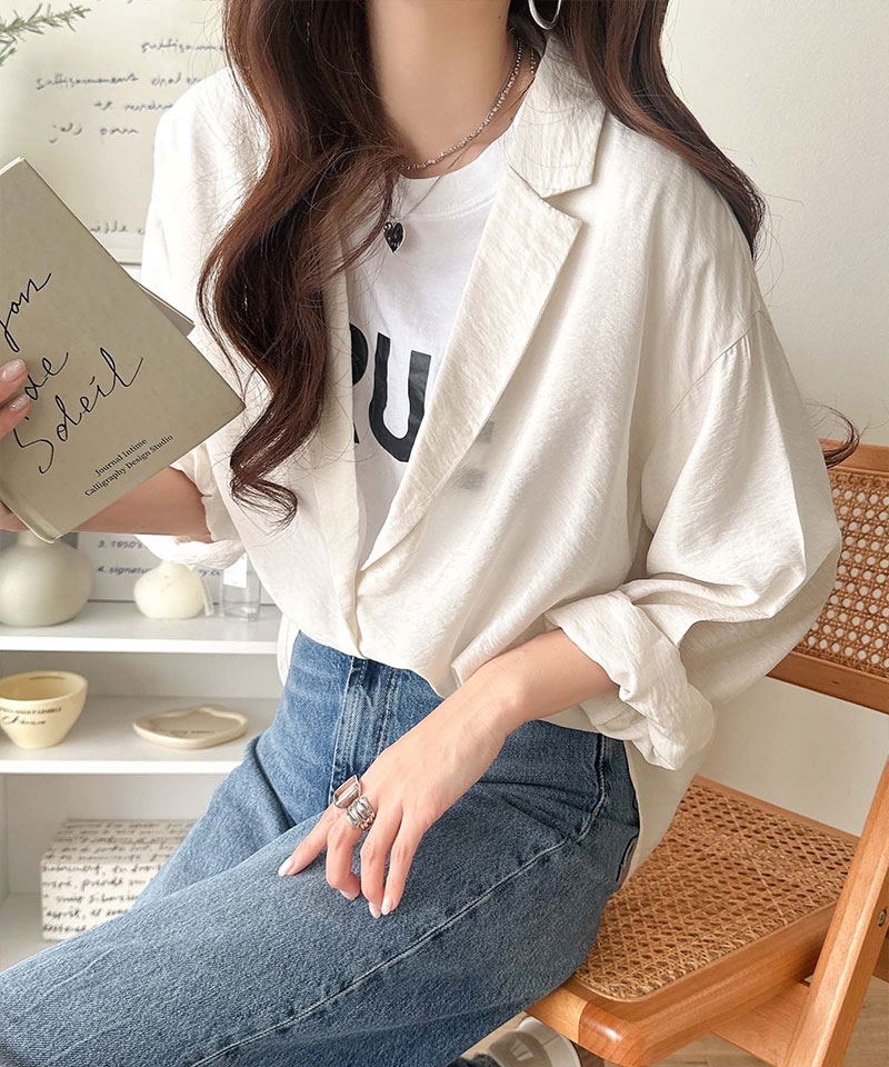 【 クラシカルエルフ classical elf 】開襟シャツ レディース シアートップス 羽織り レディース 長袖 シャツ ヴィンテージ ライク シアー 長袖 | classicalelf | 03