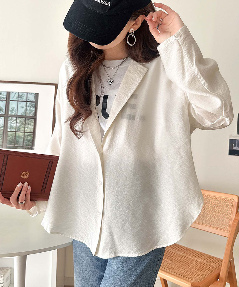 【 クラシカルエルフ classical elf 】開襟シャツ レディース シアートップス 羽織り レディース 長袖 シャツ ヴィンテージ ライク シアー 長袖 | classicalelf | 05