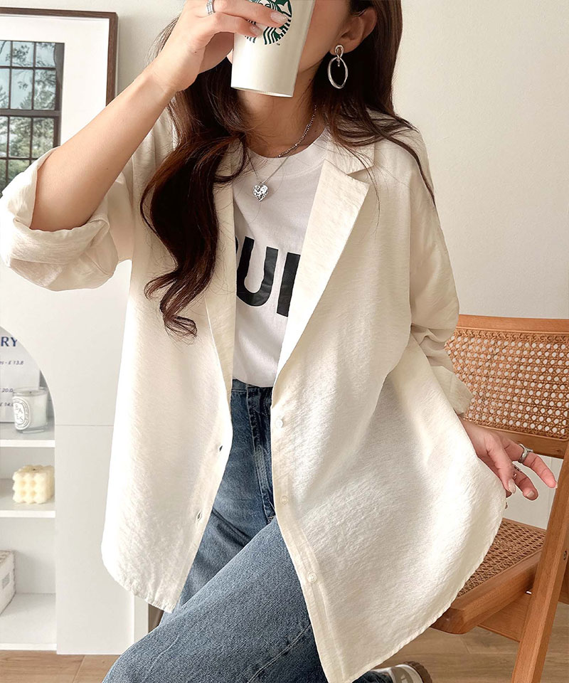 【 クラシカルエルフ classical elf 】開襟シャツ レディース シアートップス 羽織り レディース 長袖 シャツ ヴィンテージ ライク シアー 長袖 | classicalelf | 06