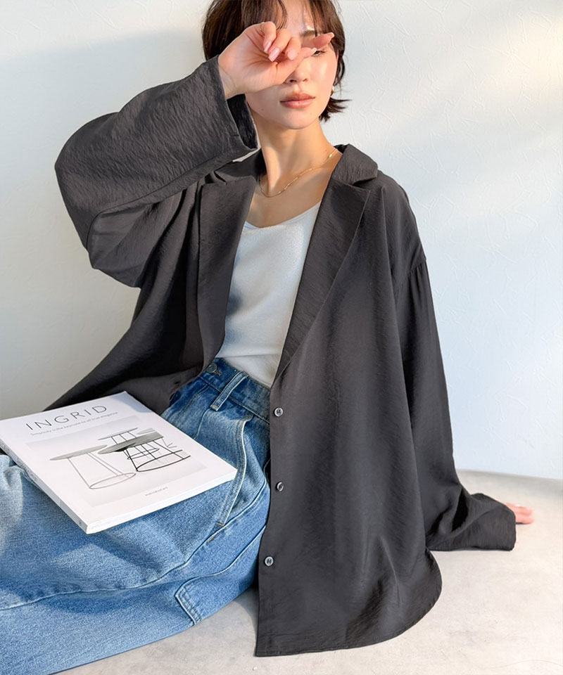 【 クラシカルエルフ classical elf 】開襟シャツ レディース シアートップス 羽織り レディース 長袖 シャツ ヴィンテージ ライク シアー 長袖 | classicalelf | 10