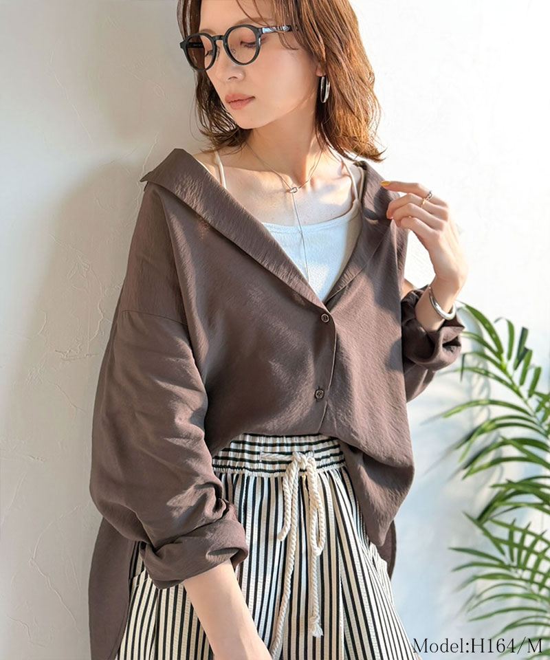 【 クラシカルエルフ classical elf 】開襟シャツ レディース シアートップス 羽織り レディース 長袖 シャツ ヴィンテージ ライク シアー 長袖 | classicalelf | 12