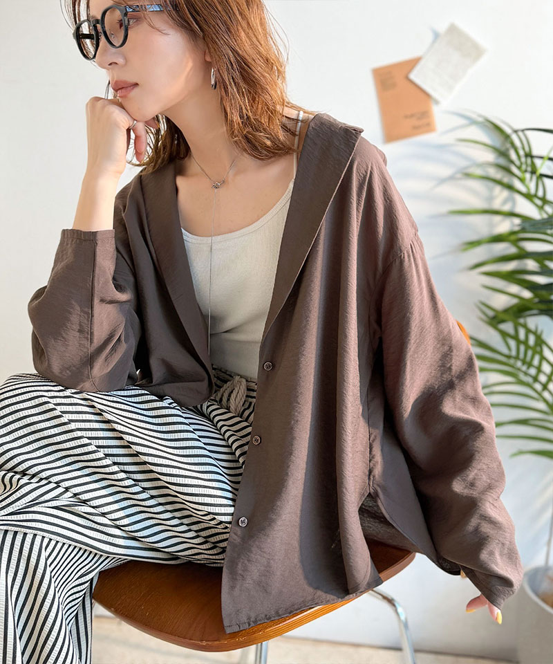 【 クラシカルエルフ classical elf 】開襟シャツ レディース シアートップス 羽織り レディース 長袖 シャツ ヴィンテージ ライク シアー 長袖 | classicalelf | 13