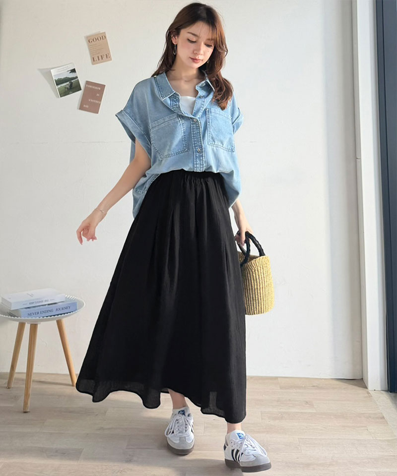 【 クラシカルエルフ classical elf 】イージーパンツ レディース ボトムス パンツ スカート見え さらり シアー ワッシャー スカンツ ガウチョ | classicalelf | 04