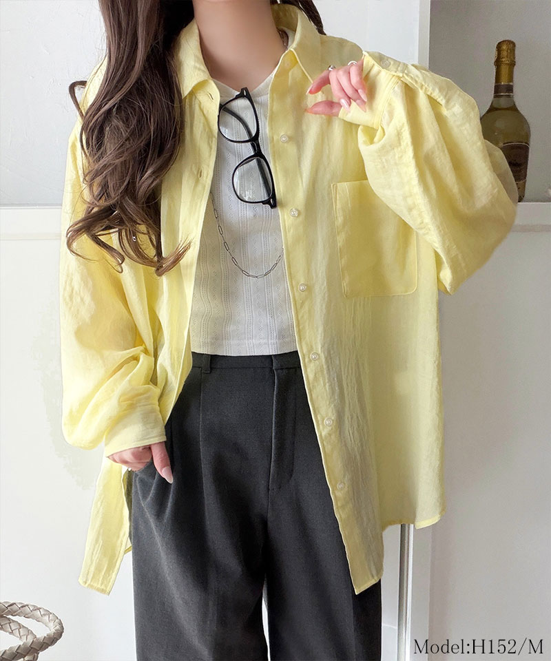 【 クラシカルエルフ classical elf 】オーバーシャツ レディース トップス シャツ ボイルシャンブレー ベーシック ランドヘム オーバーサイズ ブラウス | classicalelf | 14