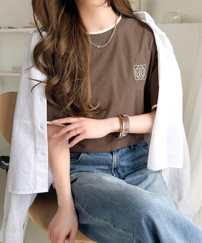 【接触冷感・吸水速乾・UVカット機能付き】ダブルカラーポイント刺繍Tシャツ Classical Elf クラシカルエルフ ce1110189 | classicalelf | 14