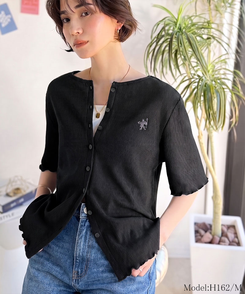 胸刺繍メロウワッフルカーディガン（半袖） Classical Elf クラシカルエルフ ce1110192 | classicalelf | 07