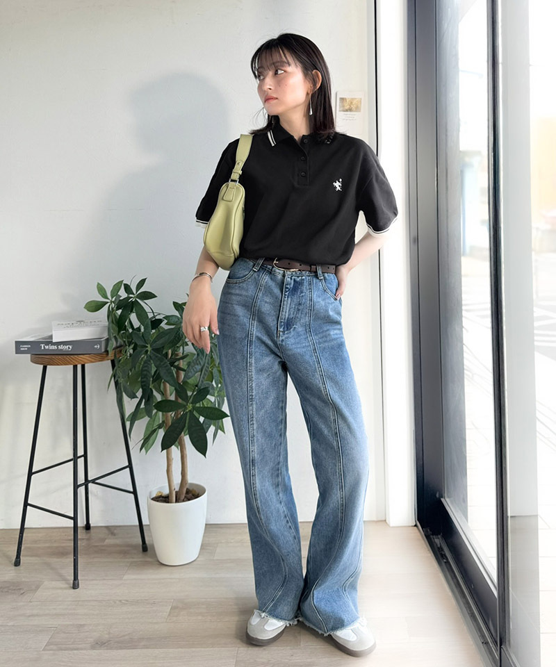 【 クラシカルエルフ classical elf 】ポロシャツ レディース 半袖 トップス スポーティ 鹿の子 ロゴ刺繍 綿100％ メンズライク 甘辛バランス | classicalelf | 06