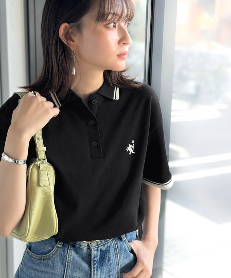 【 クラシカルエルフ classical elf 】ポロシャツ レディース 半袖 トップス スポーティ 鹿の子 ロゴ刺繍 綿100％ メンズライク 甘辛バランス | classicalelf | 07
