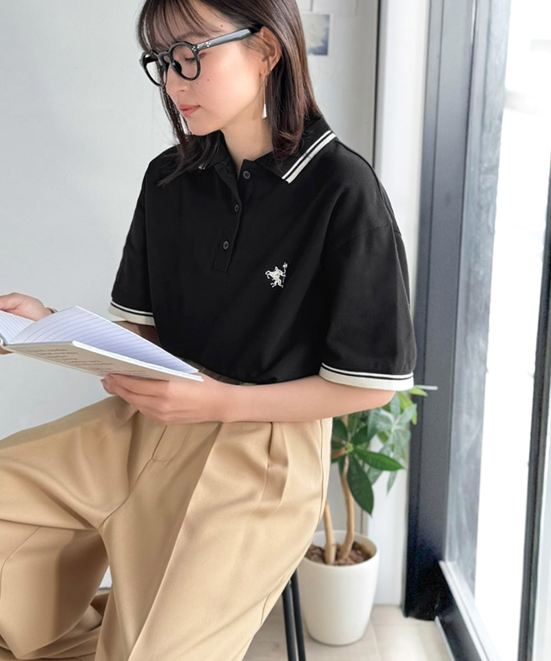 【 クラシカルエルフ classical elf 】ポロシャツ レディース 半袖 トップス スポーティ 鹿の子 ロゴ刺繍 綿100％ メンズライク 甘辛バランス | classicalelf | 08